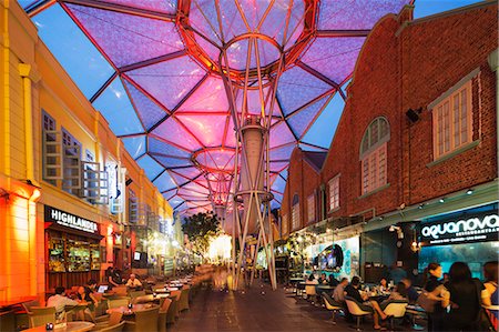 Nightlife, Clarke Quay, Singapore, Southeast Asia, Asia Foto de stock - Con derechos protegidos, Código: 841-07590112