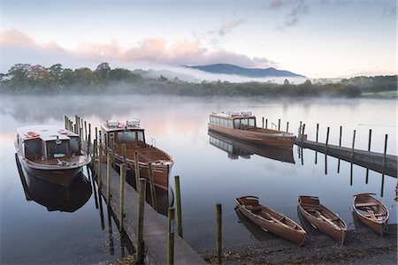 Boats moored on Derwentwater near Friar's Crag in autumn, Keswick, Lake District National Park, Cumbria, England, United Kingdom, Europe Stock Photo - Rights-Managed, Code: 841-07590320