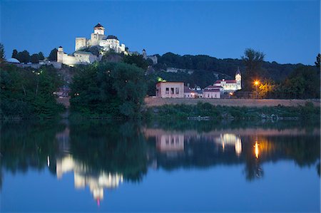 slovakia - Trencin Castle at dusk, Trencin, Trencin Region, Slovakia, Europe Stock Photo - Rights-Managed, Code: 841-07590376