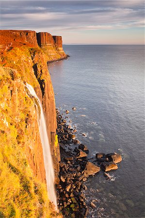 raasay sound - Kilt Rock waterfall on the coast of the Isle of Skye, Inner Hebrides, Scotland, United Kingdom, Europe Stock Photo - Rights-Managed, Code: 841-07590576