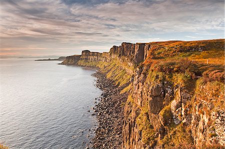 scotland coastal - Basaltic cliffs facing onto Raasay Sound, east coast of Skye, Trotternish, Isle of Skye, Inner Hebrides, Scotland, United Kingdom, Europe Stock Photo - Rights-Managed, Code: 841-07590577