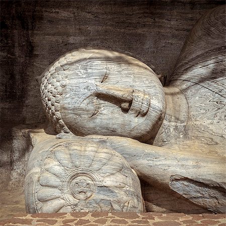 Reclining Buddha, Gal Vihara, Polonnaruwa, UNESCO World Heritage Site, Sri Lanka, Asia Fotografie stock - Rights-Managed, Codice: 841-07600045