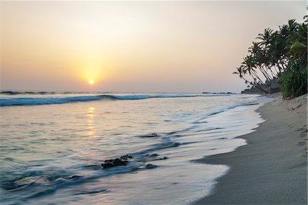 Sunset at the beach, Talpe, Sri Lanka, Indian Ocean, Asia Photographie de stock - Rights-Managed, Code: 841-07600061