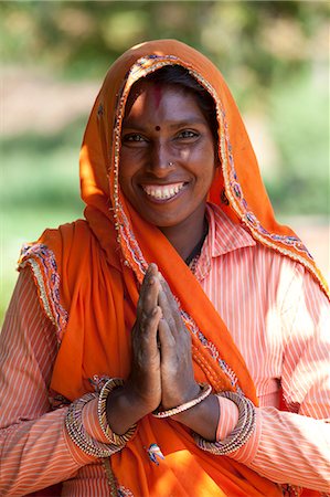 Indian woman villager at farm smallholding at Sawai Madhopur near Ranthambore in Rajasthan, Northern India Stock Photo - Rights-Managed, Code: 841-07600096