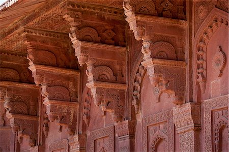 Northern Palace of the Haramsala, Birbal's House for the harem at Fatehpur Sikri historic city of the Mughals, at Agra, Northern India Stock Photo - Rights-Managed, Code: 841-07600093