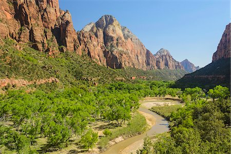 parque nacional zion - Virgin River, Zion National Park, Utah, United States of America, North America Foto de stock - Con derechos protegidos, Código: 841-07600175