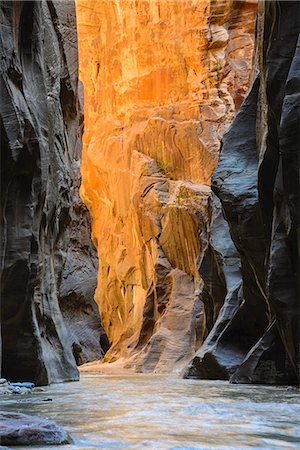 erosion - Virgin River Narrows, Zion National Park, Utah, United States of America, North America Stockbilder - Lizenzpflichtiges, Bildnummer: 841-07600176