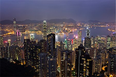 View over Hong Kong from The Peak, Hong Kong, China, Asia Photographie de stock - Rights-Managed, Code: 841-07600274