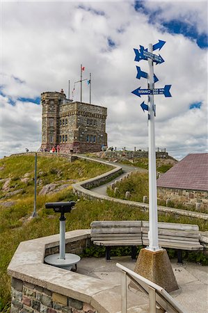Cabot Tower, Signal Hill National Historic Site, St. John's, Newfoundland, Canada, North America Photographie de stock - Rights-Managed, Code: 841-07653038