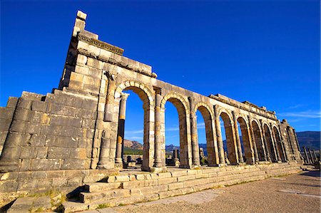 Excavated Roman City, Volubilis, Morocco, North Africa Photographie de stock - Rights-Managed, Code: 841-07653067