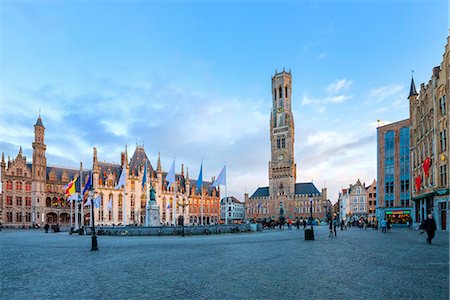 Market square and the Belfry, Historic center of Bruges, UNESCO World Heritage Site, Belgium, Europe Stock Photo - Rights-Managed, Code: 841-07653106