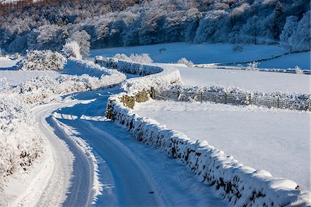 Frozen country lane, Coniston, Cumbria, England, United Kingdom, Europe Stock Photo - Rights-Managed, Code: 841-07653208