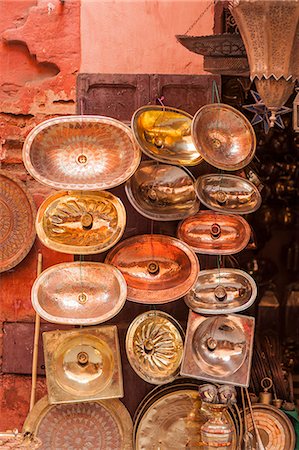 Copper sinks in the Medina, Marrakech, Morocco, North Africa, Africa Stock Photo - Rights-Managed, Code: 841-07653212