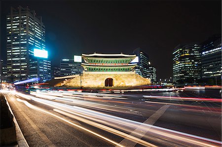 seoul - Nandaemun South Gate at night, Seoul, South Korea, Asia Stockbilder - Lizenzpflichtiges, Bildnummer: 841-07653232
