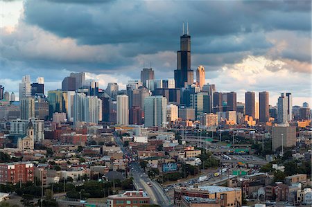 City skyline, Chicago, Illinois, United States of America, North America Photographie de stock - Rights-Managed, Code: 841-07653263