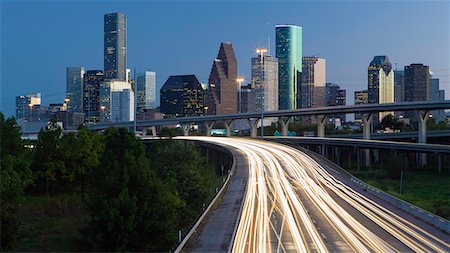 City skyline, Houston, Texas, United States of America, North America Foto de stock - Con derechos protegidos, Código: 841-07653301