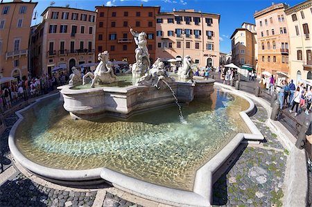 fountain of neptune - Fontana del Nettuno (Fountain of Neptune), Piazza Navona,  Rome, Lazio, Italy, Europe Photographie de stock - Rights-Managed, Code: 841-07653462