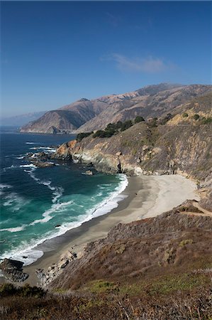 Coastline near Lucia, Big Sur, Monterey County, California, United States of America, North America Photographie de stock - Rights-Managed, Code: 841-07653503
