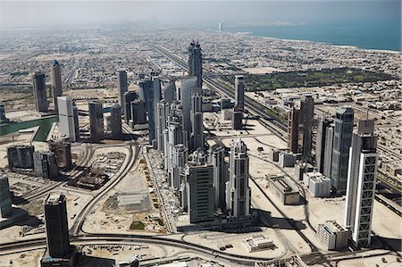 Views of downtown Dubai from the worlds tallest building the Burj Khalifa, Dubai, United Arab Emirates, Middle East Stock Photo - Rights-Managed, Code: 841-07653545