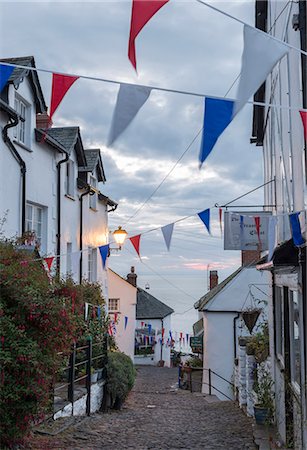 simsearch:841-07202264,k - Bunting above the cobbled streets of Clovelly at dawn, North Devon, England, United Kingdom, Europe Stock Photo - Rights-Managed, Code: 841-07673415