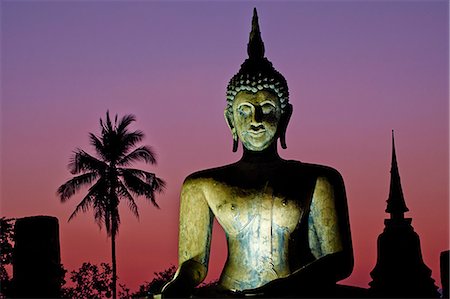 palmera - Wat Mahatat, Sukhothai Historical Park, UNESCO World Heritage Site, Sukhothai, Thailand, Southeast Asia, Asia Foto de stock - Con derechos protegidos, Código: 841-07673524