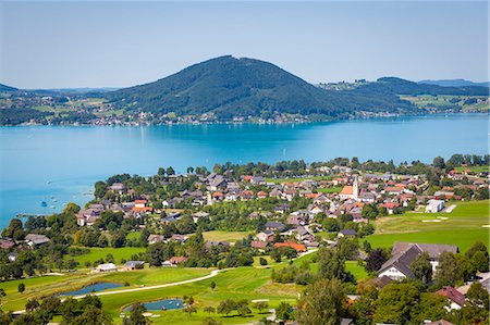 simsearch:841-07781930,k - Elevated view over picturesque Weyregg am Attersee, Attersee, Salzkammergut, Austria, Europe Foto de stock - Con derechos protegidos, Código: 841-07781926