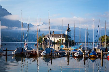 Picturesque Schloss Ort, Lake Traunsee, Gmunden, Salzkammergut, Upper Austria, Austria, Europe Stock Photo - Rights-Managed, Code: 841-07781928