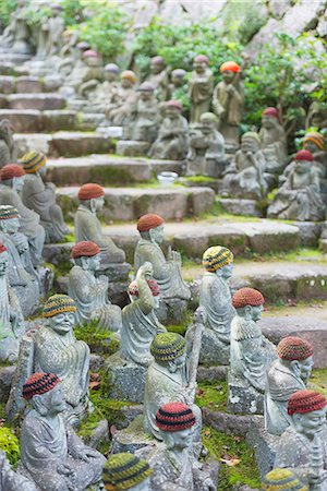 Statues in Daisho-in Buddhist temple, Miyajima Island, Hiroshima Prefecture, Honshu, Japan, Asia Stock Photo - Rights-Managed, Code: 841-07782247