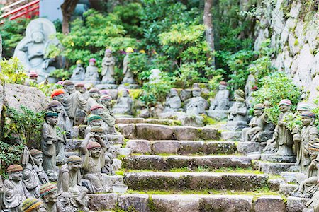 Statues in Daisho-in Buddhist temple, Miyajima Island, Hiroshima Prefecture, Honshu, Japan, Asia Stock Photo - Rights-Managed, Code: 841-07782248