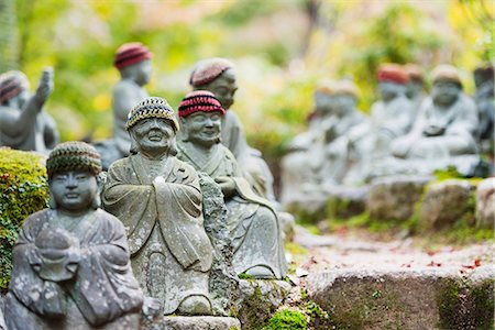 Statues in Daisho-in Buddhist temple, Miyajima Island, Hiroshima Prefecture, Honshu, Japan, Asia Stock Photo - Rights-Managed, Code: 841-07782249