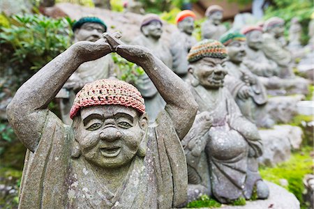 Statues in Daisho-in Buddhist temple, Miyajima Island, Hiroshima Prefecture, Honshu, Japan, Asia Stock Photo - Rights-Managed, Code: 841-07782250