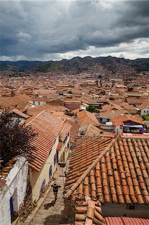 View over the rooftops of Cuzco from San Blas neighbourhood, UNESCO World Heritage Site, Peru, South America Stock Photo - Rights-Managed, Code: 841-07782356