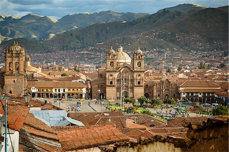 people of south americans - Elevated view over Cuzco and Plaza de Armas, Cuzco, UNESCO World Heritage Site, Peru, South America Stock Photo - Rights-Managed, Code: 841-07782377