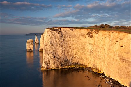 Morning sunshine illuminates Handfast Point on the Jurassic Coast, UNESCO World Heritage Site, Dorset, England, United Kingdom, Europe Stock Photo - Rights-Managed, Code: 841-07782463