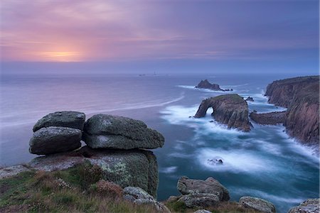Sunset over the Atlantic near Land's End, Cornwall, England, United Kingdom, Europe Stock Photo - Rights-Managed, Code: 841-07782497
