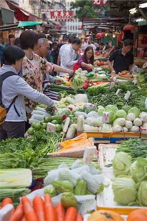 people at a market - Vegetable market, Yau Ma Tei, Kowloon, Hong Kong, China, Asia Stock Photo - Rights-Managed, Code: 841-07782557