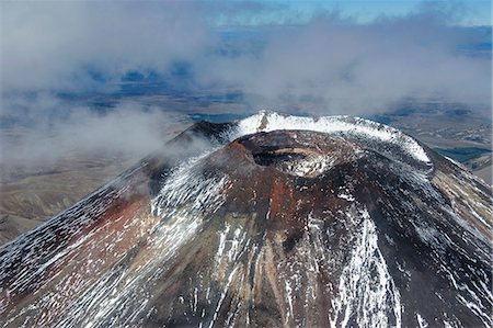 Aerial of the crater of Mount Ngauruhoe, Tongariro National Park, UNESCO World Heritage Site, North Island, New Zealand, Pacific Stock Photo - Rights-Managed, Code: 841-07782726