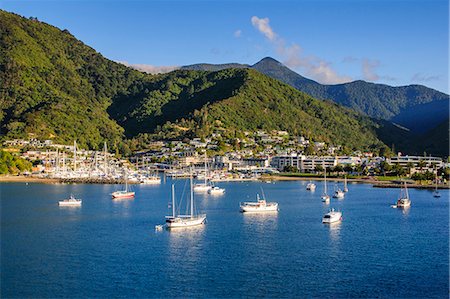simsearch:841-07782754,k - Harbour of Picton landing point of the ferry, Picton, Marlborough Region, South Island, New Zealand, Pacific Photographie de stock - Rights-Managed, Code: 841-07782779