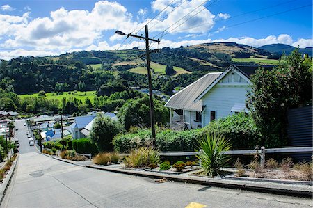 dunedin, new zealand - Baldwin Street, the world's steepest residential street, Dunedin, Otago, South Island, New Zealand, Pacific Stock Photo - Rights-Managed, Code: 841-07782799