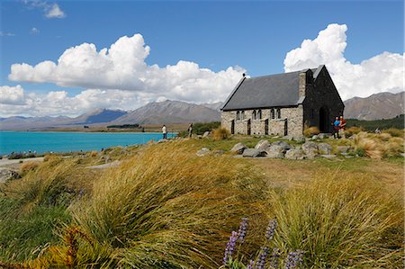 Church of the Good Shepherd, Lake Tekapo, Canterbury region, South Island, New Zealand, Pacific Fotografie stock - Rights-Managed, Codice: 841-07783047