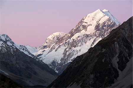 Peak of Mount Cook at sunset, Mount Cook National Park, UNESCO World Heritage Site, Canterbury region, South Island, New Zealand, Pacific Stock Photo - Rights-Managed, Code: 841-07783070