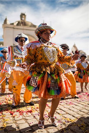 simsearch:841-08239991,k - Dancers in traditional costume, Fiesta de la Virgen de la Candelaria, Copacabana, Lake Titicaca, Bolivia, South America Stock Photo - Rights-Managed, Code: 841-07783115