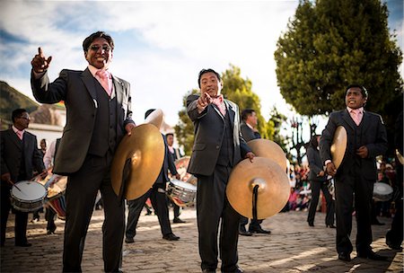 ethnic costume - Musicians, Fiesta de la Virgen de la Candelaria, Copacabana, Lake Titicaca, Bolivia, South America Stock Photo - Rights-Managed, Code: 841-07783119