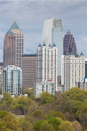 Midtown Skyline from Piedmont Park, Atlanta, Georgia, United States of America, North America Foto de stock - Con derechos protegidos, Código: 841-07801595