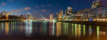 Puente de la Mujer (Bridge of the Woman) at dusk, Puerto Madero, Buenos Aires, Argentina, South America Photographie de stock - Rights-Managed, Code: 841-07801623