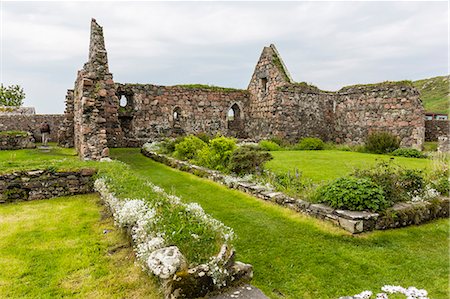 simsearch:841-07457823,k - The abandoned ruins of the old nunnery on Iona Island, western Outer Hebrides, Scotland, United Kingdom, Europe Stock Photo - Rights-Managed, Code: 841-07913656