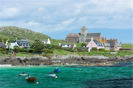 scotland coastal - The ancient Iona Abbey and St. Oran's Chapel on the Isle of Iona, Inner Hebrides and Western Isles, Scotland, United Kingdom, Europe Stock Photo - Rights-Managed, Code: 841-07913728