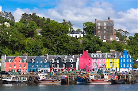 scotland coastal - Multi-coloured buildings on the waterfront at Tobermory, Isle of Mull, Inner Hebrides, Scotland, United Kingdom, Europe Stock Photo - Rights-Managed, Code: 841-07913721