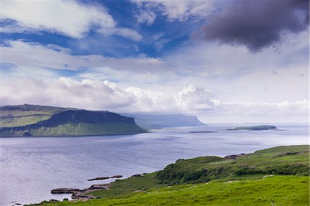 Panoramic view across Loch Na Keal on the Isle of Mull to the sea in the Inner Hebrides, Western Isles, Scotland, United Kingdom, Europe Stock Photo - Rights-Managed, Code: 841-07913733