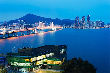 south korea places - City skyline and Gwangang bridge, Busan, South Korea, Asia Stock Photo - Rights-Managed, Code: 841-07913803